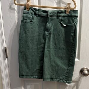 Chaps Olive Green Denim Skirt